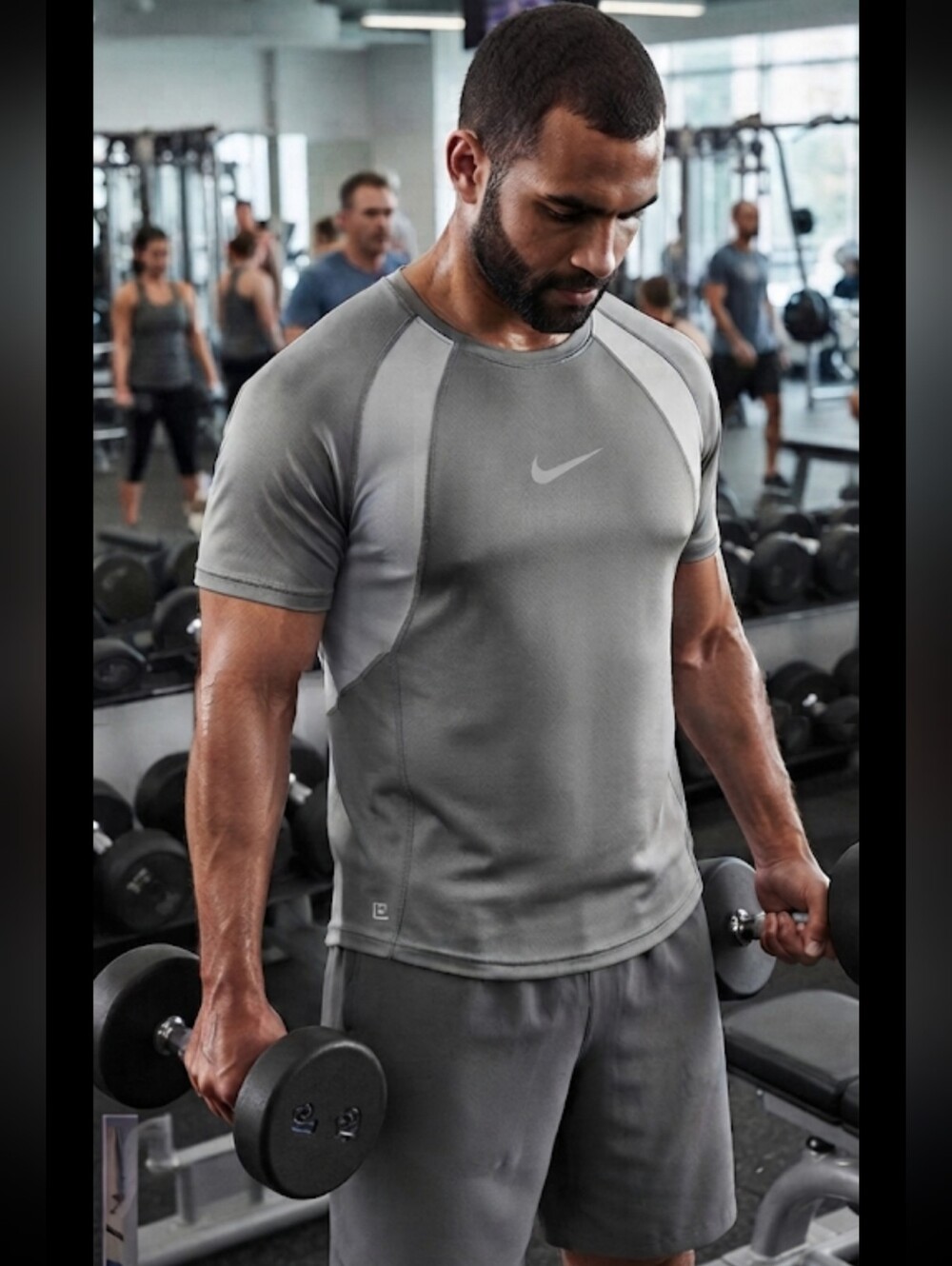 Nike Men’s Gray Performance Short-Sleeve Training Shirt